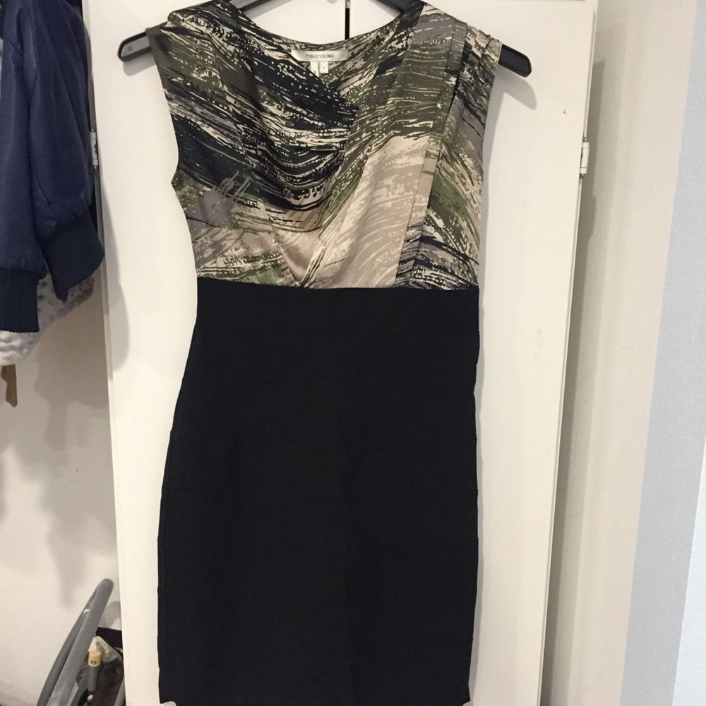 Mid or knee length dress